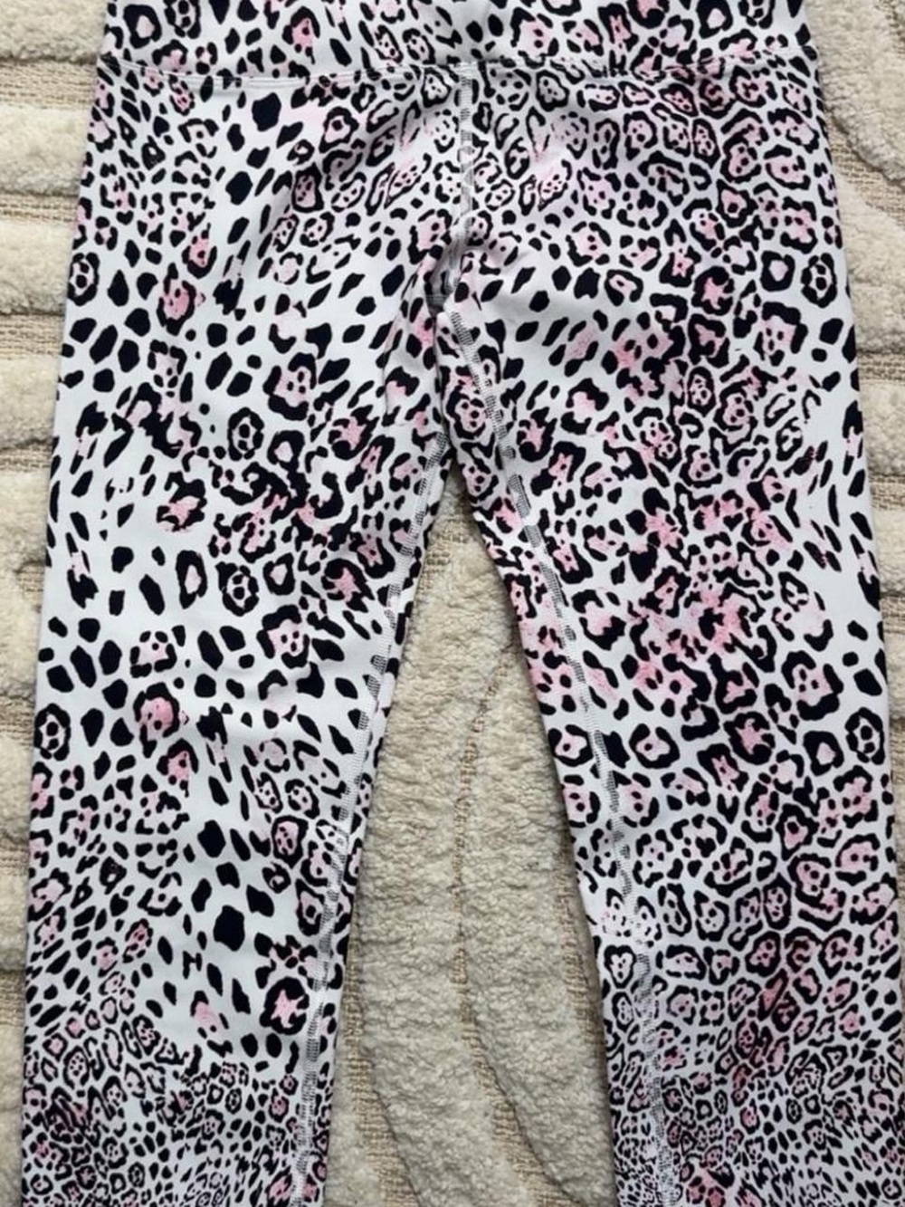 Lorna Jane Pink and Black Leopard Print Leggings